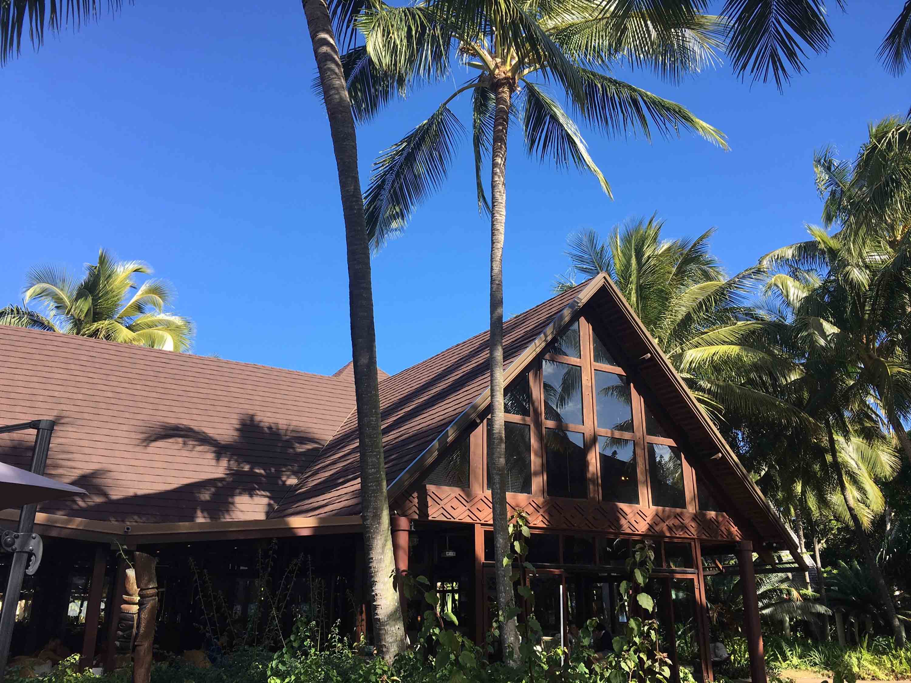 CF Slate, Walnut steel roof on resort